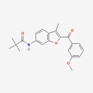 N-[2-(3-methoxybenzoyl)-3-methyl-1-benzofuran-6-yl]-2,2-dimethylpropanamide
