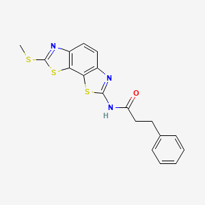 N-(2-methylsulfanyl-[1,3]thiazolo[4,5-g][1,3]benzothiazol-7-yl)-3-phenylpropanamide