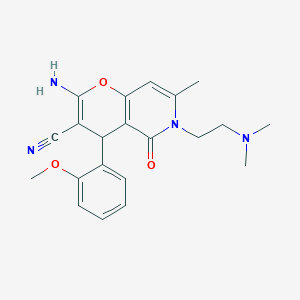 2-amino-6-(2-(dimethylamino)ethyl)-4-(2-methoxyphenyl)-7-methyl-5-oxo-5,6-dihydro-4H-pyrano[3,2-c]pyridine-3-carbonitrile