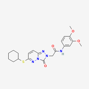 2-(6-cyclohexylsulfanyl-3-oxo-[1,2,4]triazolo[4,3-b]pyridazin-2-yl)-N-(3,4-dimethoxyphenyl)acetamide