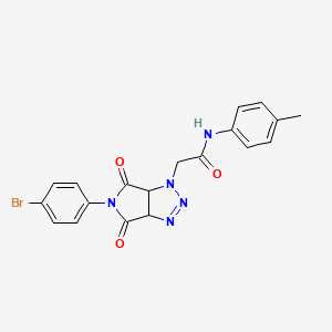 molecular formula C19H16BrN5O3 B2390045 2-[5-(4-bromophenyl)-4,6-dioxo-1H,3aH,4H,5H,6H,6aH-pyrrolo[3,4-d][1,2,3]triazol-1-yl]-N-(4-methylphenyl)acetamide CAS No. 1052558-45-8