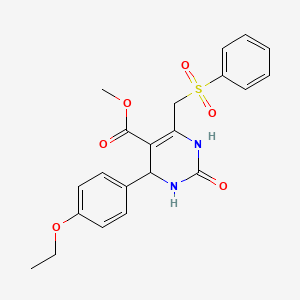 molecular formula C21H22N2O6S B2390048 methyl 6-[(benzenesulfonyl)methyl]-4-(4-ethoxyphenyl)-2-oxo-1,2,3,4-tetrahydropyrimidine-5-carboxylate CAS No. 900012-99-9