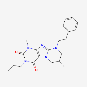 1,7-dimethyl-9-phenethyl-3-propyl-6,7,8,9-tetrahydropyrimido[2,1-f]purine-2,4(1H,3H)-dione