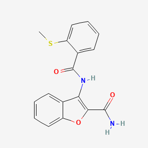 3-(2-(Methylthio)benzamido)benzofuran-2-carboxamide
