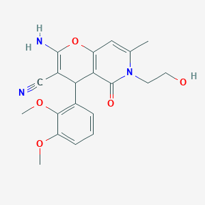 molecular formula C20H21N3O5 B2390063 2-amino-4-(2,3-dimethoxyphenyl)-6-(2-hydroxyethyl)-7-methyl-5-oxo-5,6-dihydro-4H-pyrano[3,2-c]pyridine-3-carbonitrile CAS No. 884217-11-2