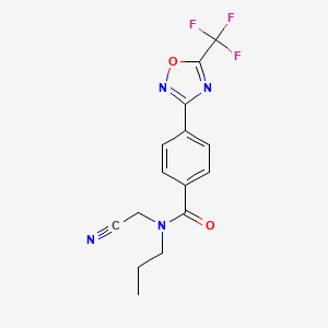 molecular formula C15H13F3N4O2 B2390064 N-(cyanomethyl)-N-propyl-4-[5-(trifluoromethyl)-1,2,4-oxadiazol-3-yl]benzamide CAS No. 1795474-76-8