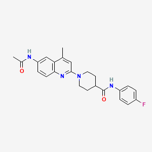 1-(6-acetamido-4-methylquinolin-2-yl)-N-(4-fluorophenyl)piperidine-4-carboxamide