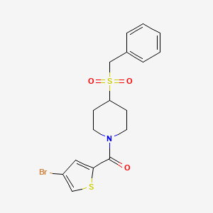 molecular formula C17H18BrNO3S2 B2390069 (4-(Benzylsulfonyl)piperidin-1-yl)(4-bromothiophen-2-yl)methanone CAS No. 2034520-97-1