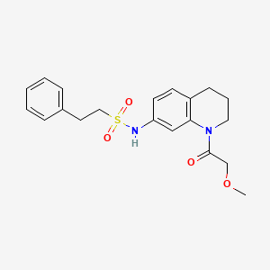 molecular formula C20H24N2O4S B2390071 N-(1-(2-甲氧基乙酰)-1,2,3,4-四氢喹啉-7-基)-2-苯乙磺酰胺 CAS No. 1172041-79-0