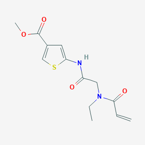 molecular formula C13H16N2O4S B2390074 Methyl 5-[[2-[ethyl(prop-2-enoyl)amino]acetyl]amino]thiophene-3-carboxylate CAS No. 2361721-30-2