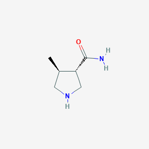 molecular formula C6H12N2O B2390077 (3S,4S)-4-methylpyrrolidine-3-carboxamide CAS No. 1689963-53-8; 2108925-74-0