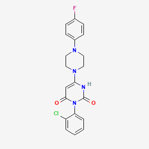 molecular formula C20H18ClFN4O2 B2390080 3-(2-chlorophenyl)-6-(4-(4-fluorophenyl)piperazin-1-yl)pyrimidine-2,4(1H,3H)-dione CAS No. 847398-28-1
