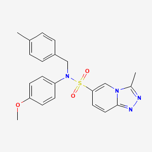 molecular formula C22H22N4O3S B2390081 N-(4-methoxyphenyl)-3-methyl-N-[(4-methylphenyl)methyl]-[1,2,4]triazolo[4,3-a]pyridine-6-sulfonamide CAS No. 1251699-19-0