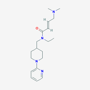 molecular formula C19H30N4O B2390086 (E)-4-(Dimethylamino)-N-ethyl-N-[(1-pyridin-2-ylpiperidin-4-yl)methyl]but-2-enamide CAS No. 2411325-27-2