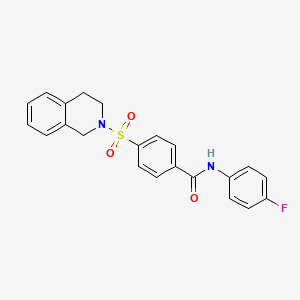 4-((3,4-dihydroisoquinolin-2(1H)-yl)sulfonyl)-N-(4-fluorophenyl)benzamide