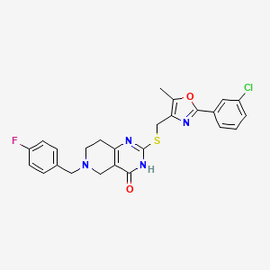 2-(((2-(3-chlorophenyl)-5-methyloxazol-4-yl)methyl)thio)-6-(4-fluorobenzyl)-5,6,7,8-tetrahydropyrido[4,3-d]pyrimidin-4(3H)-one