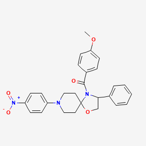 molecular formula C27H27N3O5 B2390143 (4-Methoxyphenyl)[8-(4-nitrophenyl)-3-phenyl-1-oxa-4,8-diazaspiro[4.5]dec-4-yl]methanone CAS No. 338963-16-9