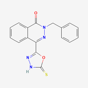 molecular formula C17H12N4O2S B2390149 2-Benzyl-4-(5-mercapto-[1,3,4]oxadiazol-2-yl)-2H-phthalazin-1-one CAS No. 571149-76-3