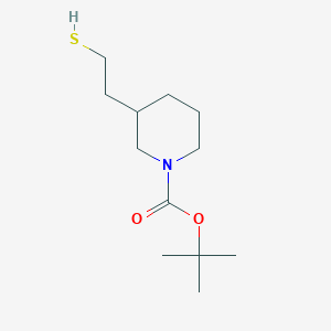 molecular formula C12H23NO2S B2390151 叔丁基3-(2-巯基乙基)哌啶-1-羧酸酯 CAS No. 1420866-00-7