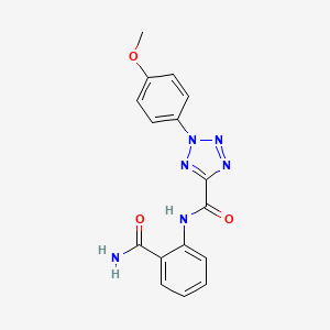 molecular formula C16H14N6O3 B2390156 N-(2-carbamoylphenyl)-2-(4-methoxyphenyl)-2H-tetrazole-5-carboxamide CAS No. 1396784-31-8