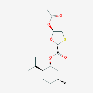 molecular formula C16H26O5S B023902 (1R,2S,5R)-5-Methyl-2-(propan-2-yl)cyclohexyl (2R,5R)-5-(acetyloxy)-1,3-oxathiolane-2-carboxylate CAS No. 147027-09-6