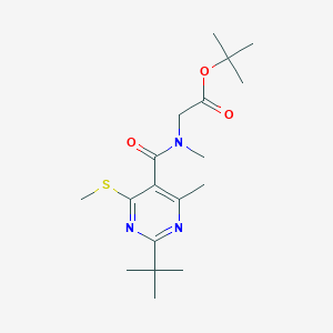 tert-butyl 2-{1-[2-tert-butyl-4-methyl-6-(methylsulfanyl)pyrimidin-5-yl]-N-methylformamido}acetate