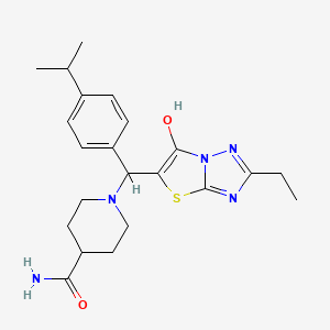 1-((2-Ethyl-6-hydroxythiazolo[3,2-b][1,2,4]triazol-5-yl)(4-isopropylphenyl)methyl)piperidine-4-carboxamide