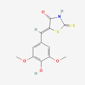 molecular formula C12H11NO4S2 B2390217 (5E)-5-(4-hydroxy-3,5-dimethoxybenzylidene)-2-mercapto-1,3-thiazol-4(5H)-one CAS No. 99988-74-6