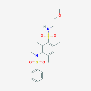 molecular formula C19H26N2O5S2 B2390225 N-(2-methoxyethyl)-2,4,6-trimethyl-3-(N-methylphenylsulfonamido)benzenesulfonamide CAS No. 868148-83-8