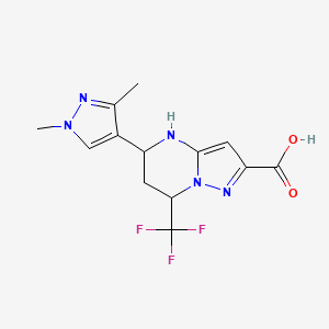 molecular formula C13H14F3N5O2 B2390244 5-(1,3-dimethyl-1H-pyrazol-4-yl)-7-(trifluoromethyl)-4,5,6,7-tetrahydropyrazolo[1,5-a]pyrimidine-2-carboxylic acid CAS No. 1005560-38-2