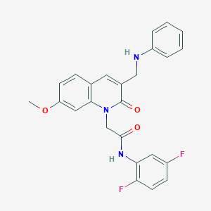 molecular formula C25H21F2N3O3 B2390247 N-(2,5-difluorophenyl)-2-{7-methoxy-2-oxo-3-[(phenylamino)methyl]-1,2-dihydroquinolin-1-yl}acetamide CAS No. 932469-44-8