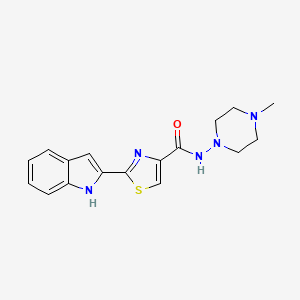 molecular formula C17H19N5OS B2390262 2-(1H-indol-2-yl)-N-(4-methylpiperazin-1-yl)-1,3-thiazole-4-carboxamide CAS No. 1170419-47-2