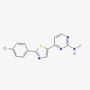 B2390314 4-[2-(4-chlorophenyl)-1,3-thiazol-5-yl]-N-methylpyrimidin-2-amine CAS No. 1823183-26-1