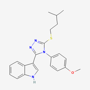 molecular formula C22H24N4OS B2390348 3-(5-(isopentylthio)-4-(4-methoxyphenyl)-4H-1,2,4-triazol-3-yl)-1H-indole CAS No. 946377-57-7