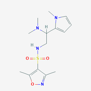 molecular formula C14H22N4O3S B2390365 N-(2-(dimethylamino)-2-(1-methyl-1H-pyrrol-2-yl)ethyl)-3,5-dimethylisoxazole-4-sulfonamide CAS No. 1209442-50-1