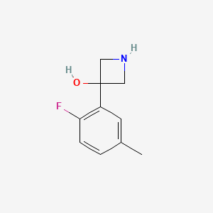 molecular formula C10H12FNO B2390373 3-(2-Fluoro-5-methylphenyl)azetidin-3-ol CAS No. 1388028-53-2