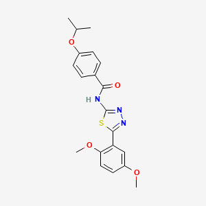molecular formula C20H21N3O4S B2390381 N-(5-(2,5-dimethoxyphenyl)-1,3,4-thiadiazol-2-yl)-4-isopropoxybenzamide CAS No. 476462-13-2