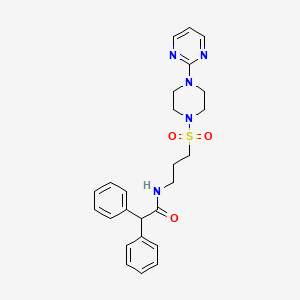 2,2-diphenyl-N-(3-((4-(pyrimidin-2-yl)piperazin-1-yl)sulfonyl)propyl)acetamide