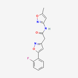 2-(5-(2-fluorophenyl)isoxazol-3-yl)-N-(5-methylisoxazol-3-yl)acetamide