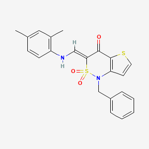 (3Z)-1-benzyl-3-{[(2,4-dimethylphenyl)amino]methylene}-1H-thieno[3,2-c][1,2]thiazin-4(3H)-one 2,2-dioxide