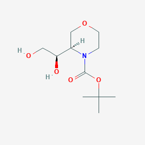 molecular formula C11H21NO5 B2390427 Tert-butyl (3R)-3-[(1R)-1,2-dihydroxyethyl]morpholine-4-carboxylate CAS No. 2241107-63-9