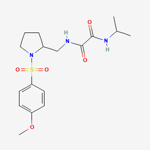 molecular formula C17H25N3O5S B2390448 N1-isopropyl-N2-((1-((4-methoxyphenyl)sulfonyl)pyrrolidin-2-yl)methyl)oxalamide CAS No. 896291-73-9
