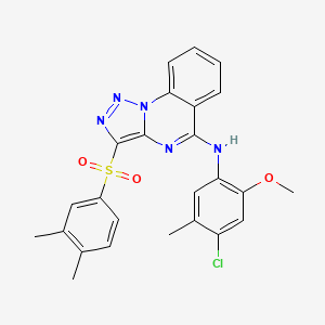 molecular formula C25H22ClN5O3S B2390457 N-(4-CHLORO-2-METHOXY-5-METHYLPHENYL)-3-(3,4-DIMETHYLBENZENESULFONYL)-[1,2,3]TRIAZOLO[1,5-A]QUINAZOLIN-5-AMINE CAS No. 893277-52-6
