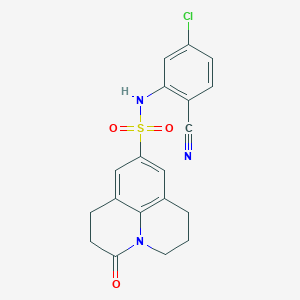 molecular formula C19H16ClN3O3S B2390480 N-(5-chloro-2-cyanophenyl)-3-oxo-1,2,3,5,6,7-hexahydropyrido[3,2,1-ij]quinoline-9-sulfonamide CAS No. 898423-45-5