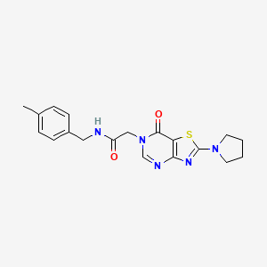 molecular formula C19H21N5O2S B2390489 N-(4-methylbenzyl)-2-(7-oxo-2-(pyrrolidin-1-yl)thiazolo[4,5-d]pyrimidin-6(7H)-yl)acetamide CAS No. 1224007-03-7