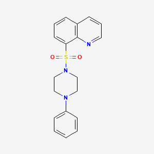 molecular formula C19H19N3O2S B2390493 4-Phenyl-1-(8-quinolylsulfonyl)piperazine 