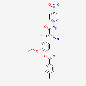 [4-[(E)-2-cyano-3-(4-nitroanilino)-3-oxoprop-1-enyl]-2-ethoxyphenyl] 4-methylbenzoate