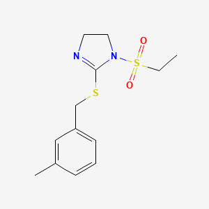 molecular formula C13H18N2O2S2 B2390508 1-(ethanesulfonyl)-2-{[(3-methylphenyl)methyl]sulfanyl}-4,5-dihydro-1H-imidazole CAS No. 868217-64-5