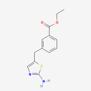 molecular formula C13H14N2O2S B2390524 Ethyl 3-[(2-amino-1,3-thiazol-5-yl)methyl]benzoate CAS No. 2227428-17-1
