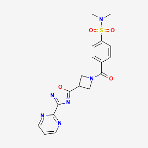 N,N-dimethyl-4-(3-(3-(pyrimidin-2-yl)-1,2,4-oxadiazol-5-yl)azetidine-1-carbonyl)benzenesulfonamide